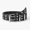 Women Belt Leather New Punk Style Fashion Pin Buckle Jeans Decorative Belt Double Exhaust Eye Belt