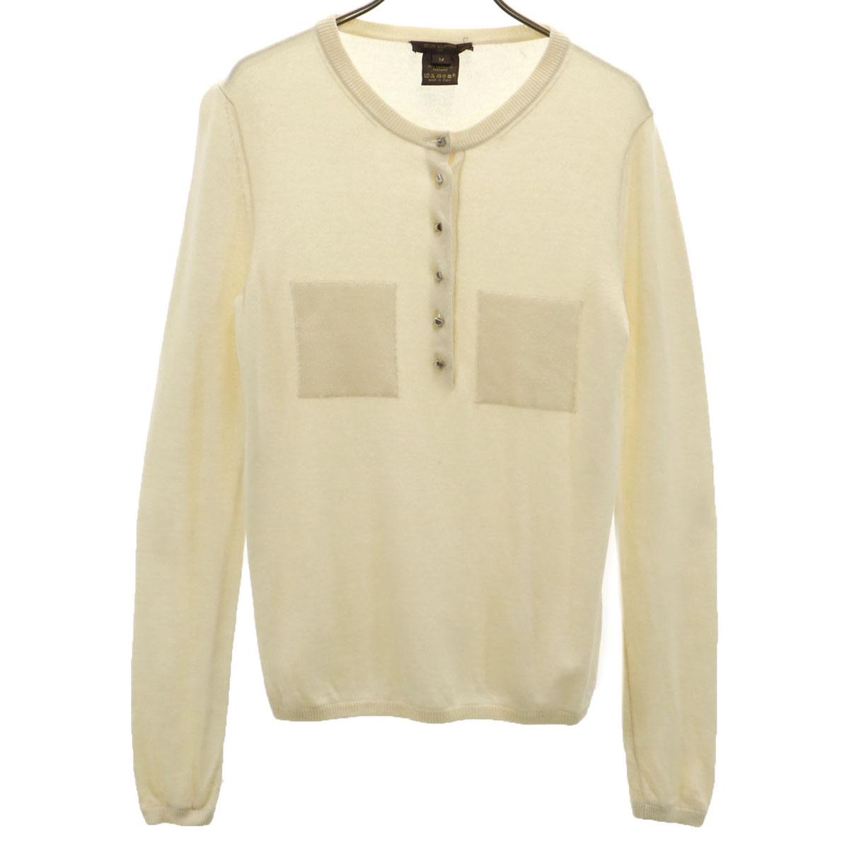 

LOUIS VUITTON Made in Italy 100% cashmere Long sleeve knit M off white Women Used