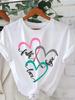 Womens Round Neck Short Sleeve TShirt Belief Hope Love Three Hearts Printed Cotton Casual Spring and Summer Comfortable Top
