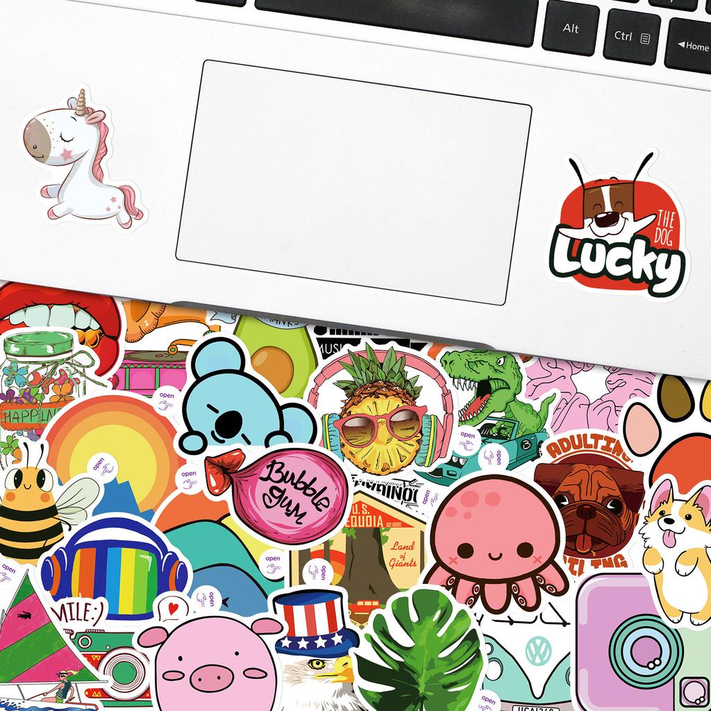 50 Small Ears Pineapple Sticker Suitcase Water Cup Computer Sticker Cartoon Sticker Tape Carry