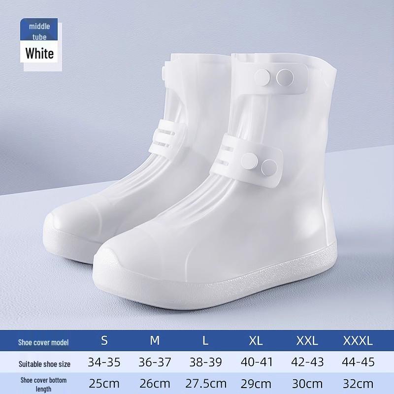 Waterproof Non-Slip Rain Boots: Thickened Silicone Shoe Covers for Men, Women, and Kids - Wear-Resistant, High-Top Design for Rainy Days.