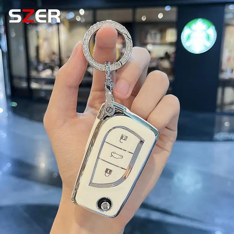 EBSKCS1 TPU Car Key Case Cover Fob Shell For Keyachain Toyota Corolla Altis Auris Aygo Yaris Camry RAV4 Verso TC IM Shell Accessories