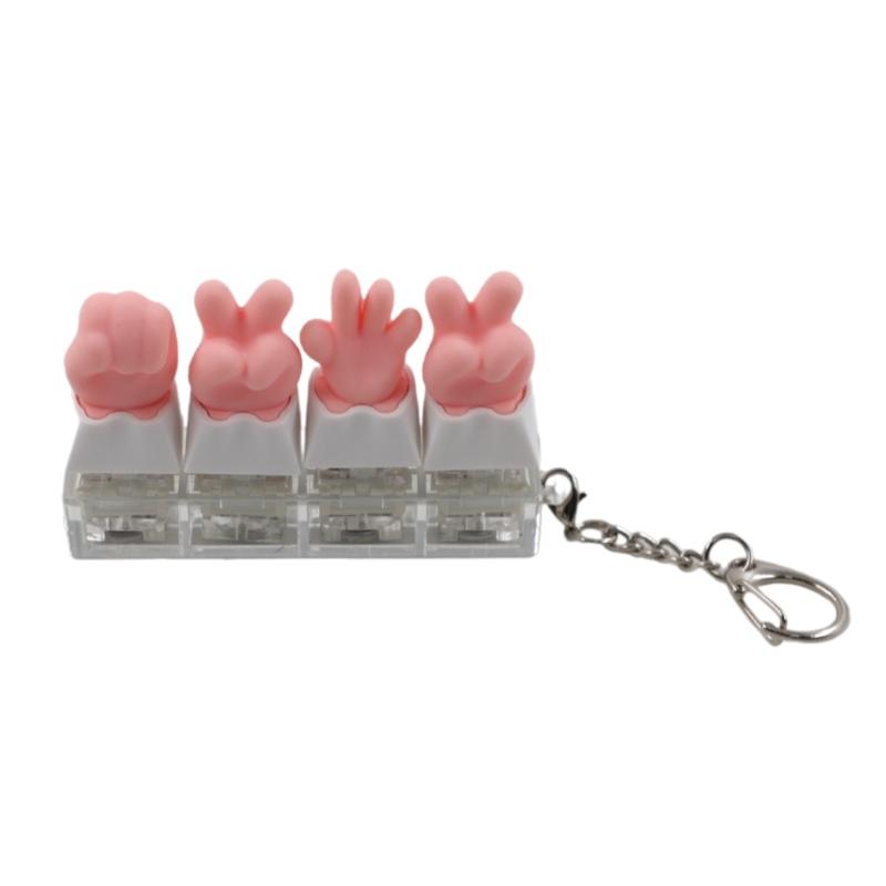 

4 Button Key Switches Tester Stress Relief Toy Fun Gadget with LED Light Effects Keyboard Keycap Buttons Testing