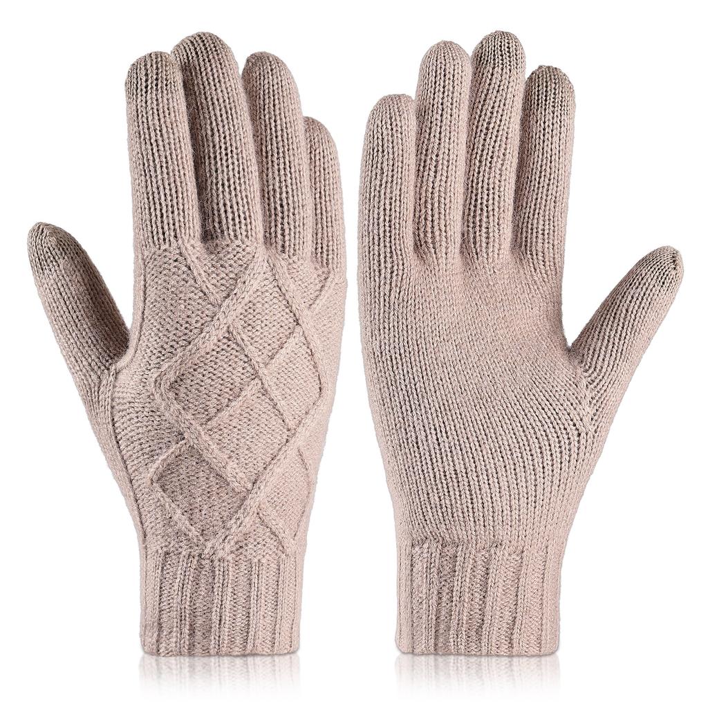 Winter Gloves Warm Plus Velvet Thickened Touch Screen Knitted Gloves for Women In Northeast Winter Riding Writing Cold Proof Gloves