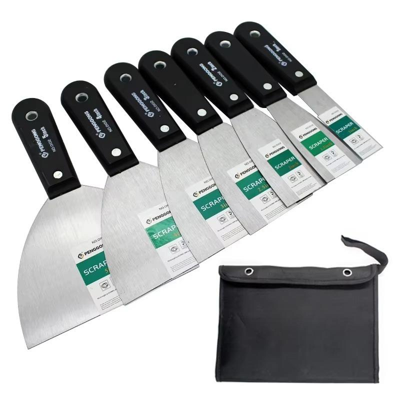 Stainless Steel Putty Knife, Thick Carbon Steel Scraper, Cement Shovel & Plastering Tool for Wall Repair