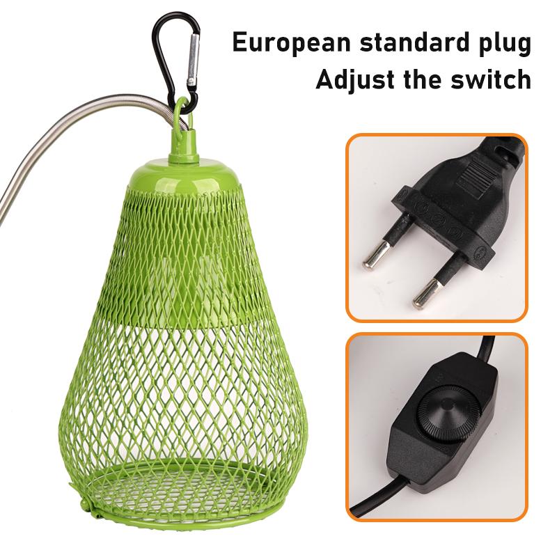 110V-220V Reptile Heat Lamp Shade Green Ceramic Heat Mesh Cover Heater Guard For Chicken Lizards Turtle Brooder Snake