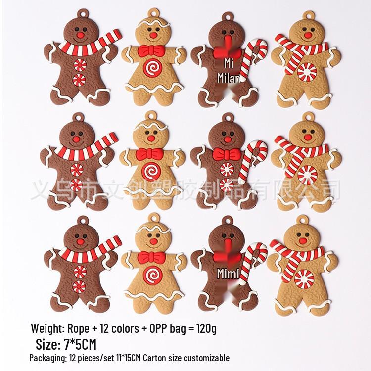 Exclusive Gingerbread Man Pendant New Christmas Tree Ornament Set - 24pcs Gingerbread House Design