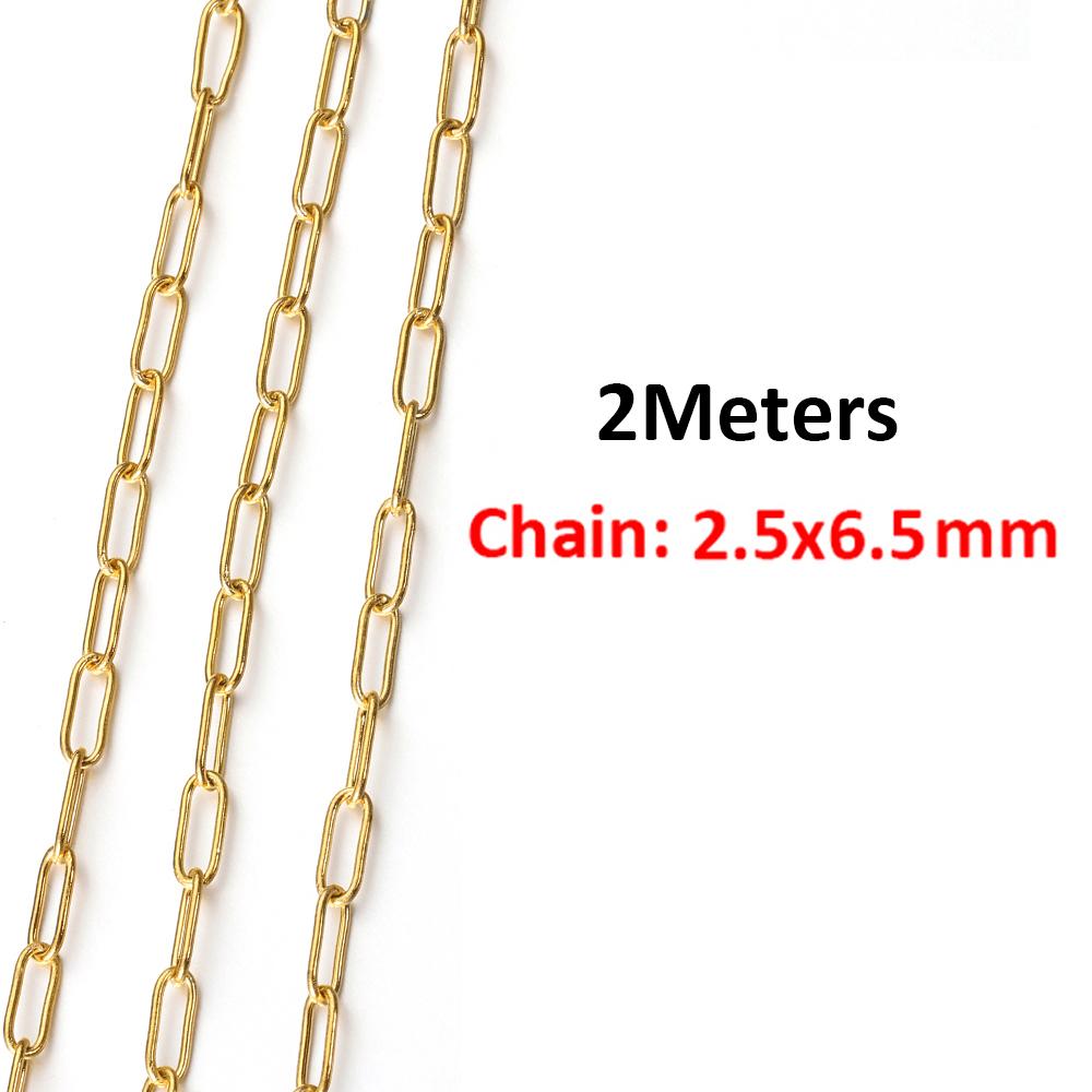 2Meters/1Meter Stainless Steel Chain High Quality Gold Color Chains for Bracelet Necklace Jewelry Making DIY Findings Wholesale