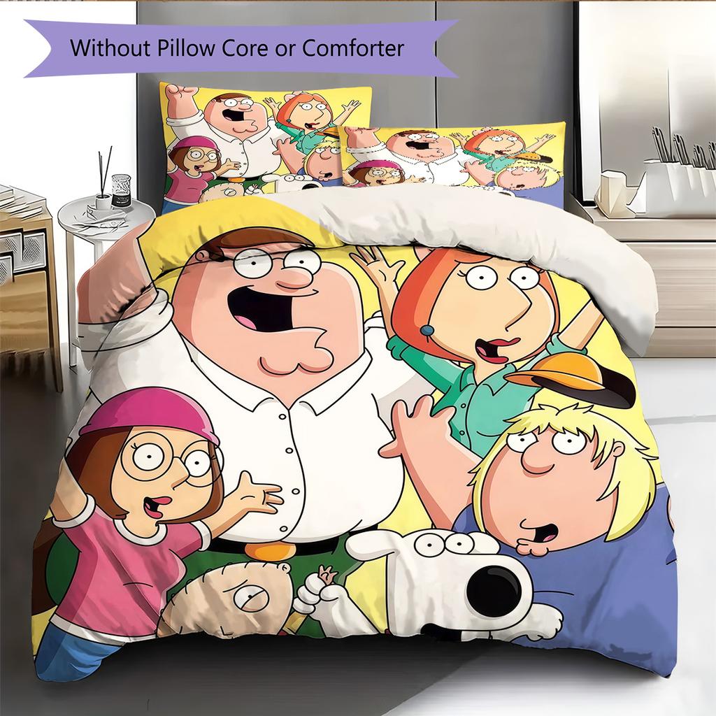 Family Guy2 Pattern Bedding Quilt Set Home Decoration Gift (1 * duvet cover + 2 * pillowcase without core)