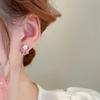 Fashion Exquisite Stereo Flower Butterfly Zircon Pearl Earrings Sweet Personality Garland Stud Earrings for Women Jewellery Gift