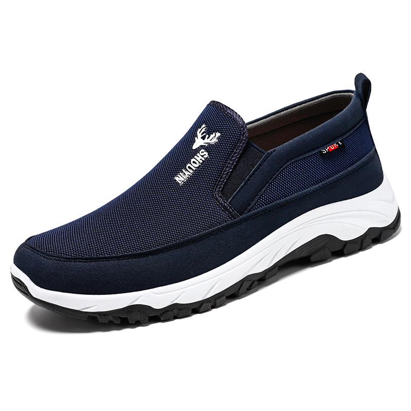 

Мужские летние мокасины из парусины без застежек 2025 - Повседневная обувь на мягкой подошве 43 синий