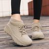 TUINANLE Women New Winter Snow Sneakers Outdoor Non Slip Thick Cotton Shoes Keep Warm Low Heels Flock Shoes