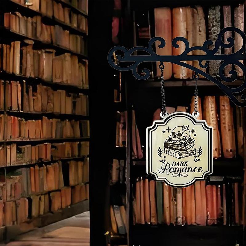 Book Nook Tavern Signs Literary Hanging Sign Readers Genre Shelf Labels Book Decor Bookshelf Signs Halloween Decor