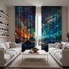 2 Pieces of HD Scenery Under the Stars Decorative Curtain Black Tie Digital Printed Curtain Home Decoration Style Decoration Liv