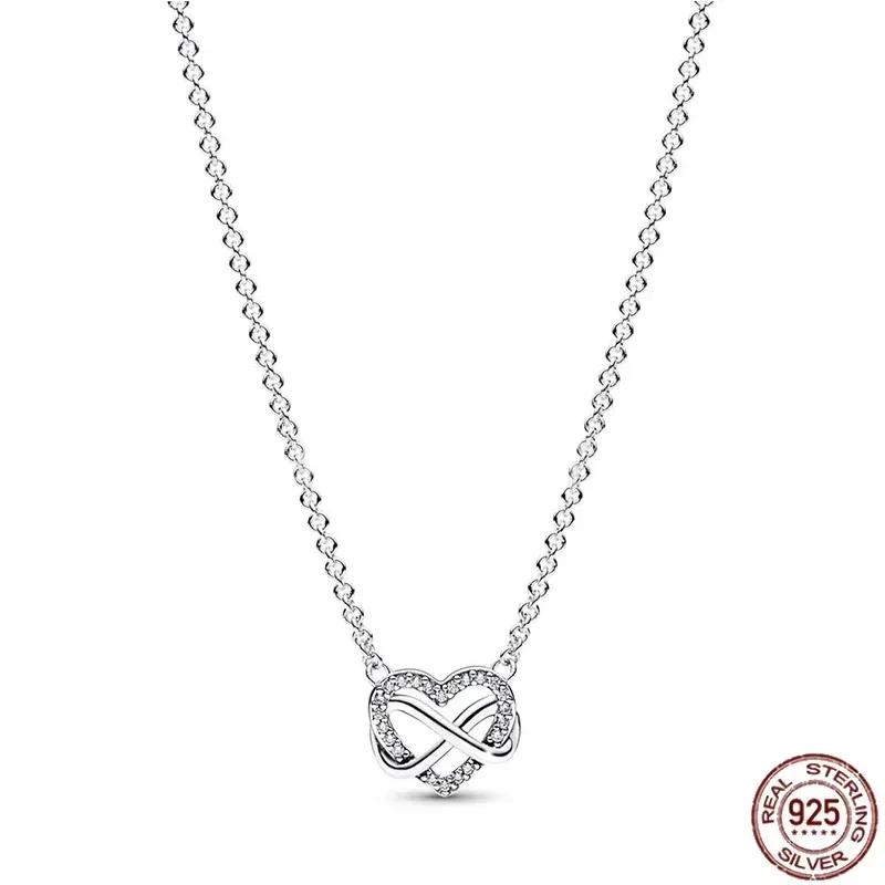 Collana a Cuore in Argento 925 Regalo di Natale Compleanno per Donne Gioielli Rotondi Lucidi Raffinati Fascino Classico Sorpresa