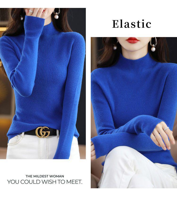 Elegant Autumn/Winter Skin-Friendly Solid Color Plush Sweater - Thick Base Layer In Stock