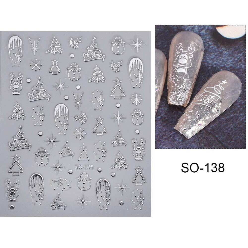 Manicure Ornaments Christmas Bronzing Nail Decals Christmas Bronzing Nail Stickers  Nail Salon