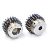 1 PZ 2M 12T-24T Pignone Cilindrico Foro 8/10/12/14/15/16/17/18/19/20/22/24mm Acciaio al Carbonio Pignone Motore con Gradino