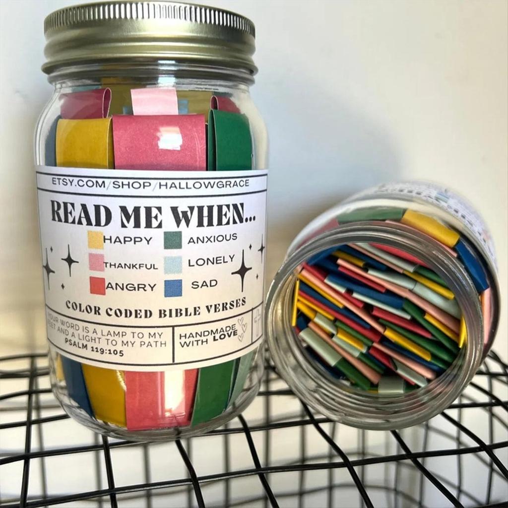 BHBL 2PCS Bible Verses Jar for Emotions and Feelings,Bible Verses In A Jar,Scripture Jar,God's Encouragement,Prayer Request,B