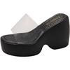 Fashion Fashion Transparent Belt Wedge Platform Slippers Women's Summer Wear Heightened Round-toe Platform Non-slip High Heels