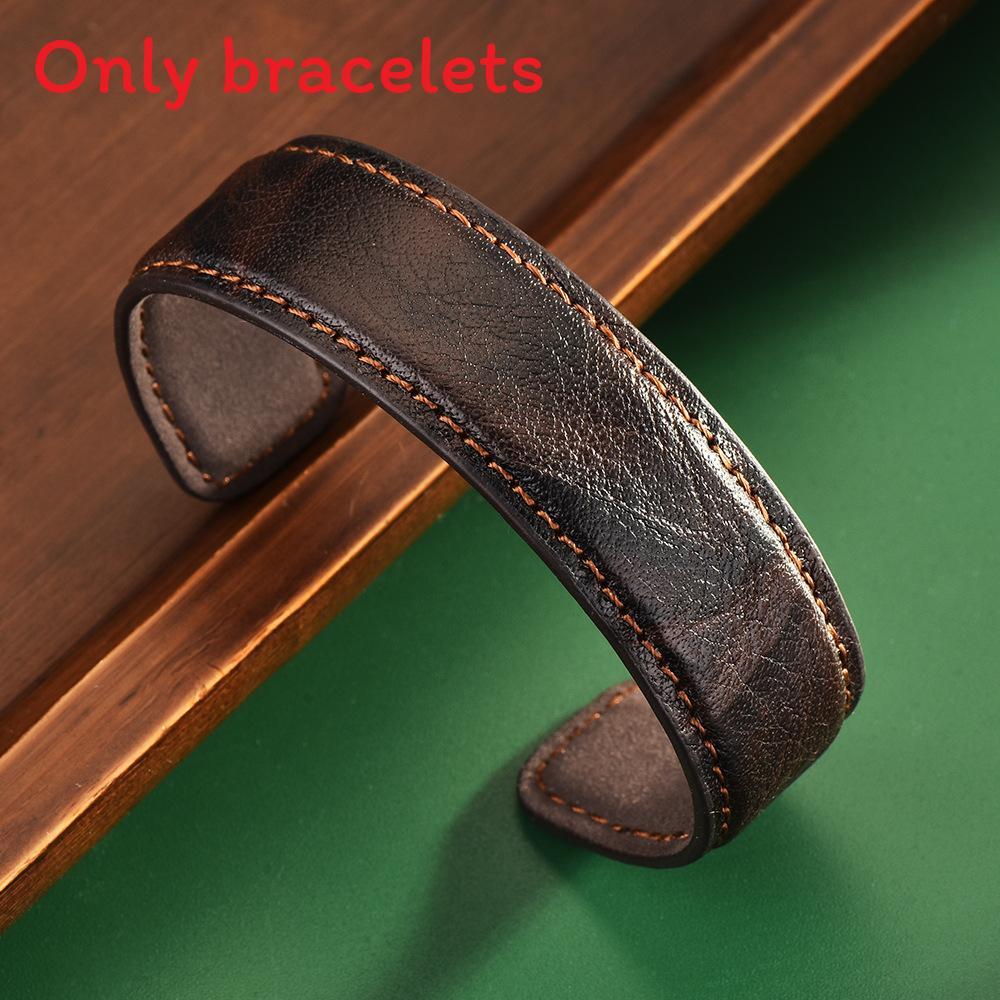 Handcrafted Leather Half Bangle For Women With Snake Pattern And Contemporary Fashion темный кофе