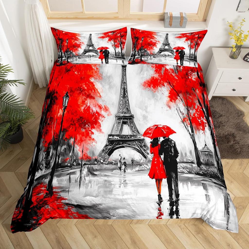Erosebridal Ice Hockey Bedding Set Twin Hockey Player Duvet Cover for Kids Boys Girls Teens Juvenile Sports Game Comforter Cover Set Soft Mi