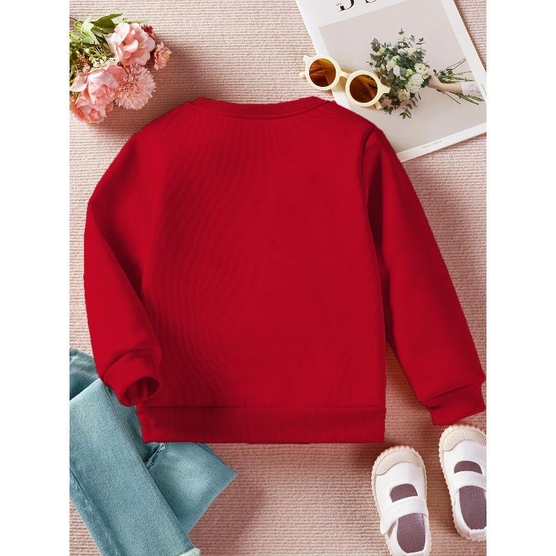 Kids Loose Crewneck Sweatshirt, Cute Cartoon Cat Print Trendy All-Match Long Sleeve Top for Spring Autumn