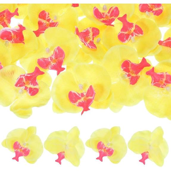 20-Pack Artificial Orchid Flower Heads, Silk Faux Butterfly Flowers Head for Wedding/Bouquet/Bridal/Party Decor, Fake Phalaenopsis Petals Bulk [2.76
