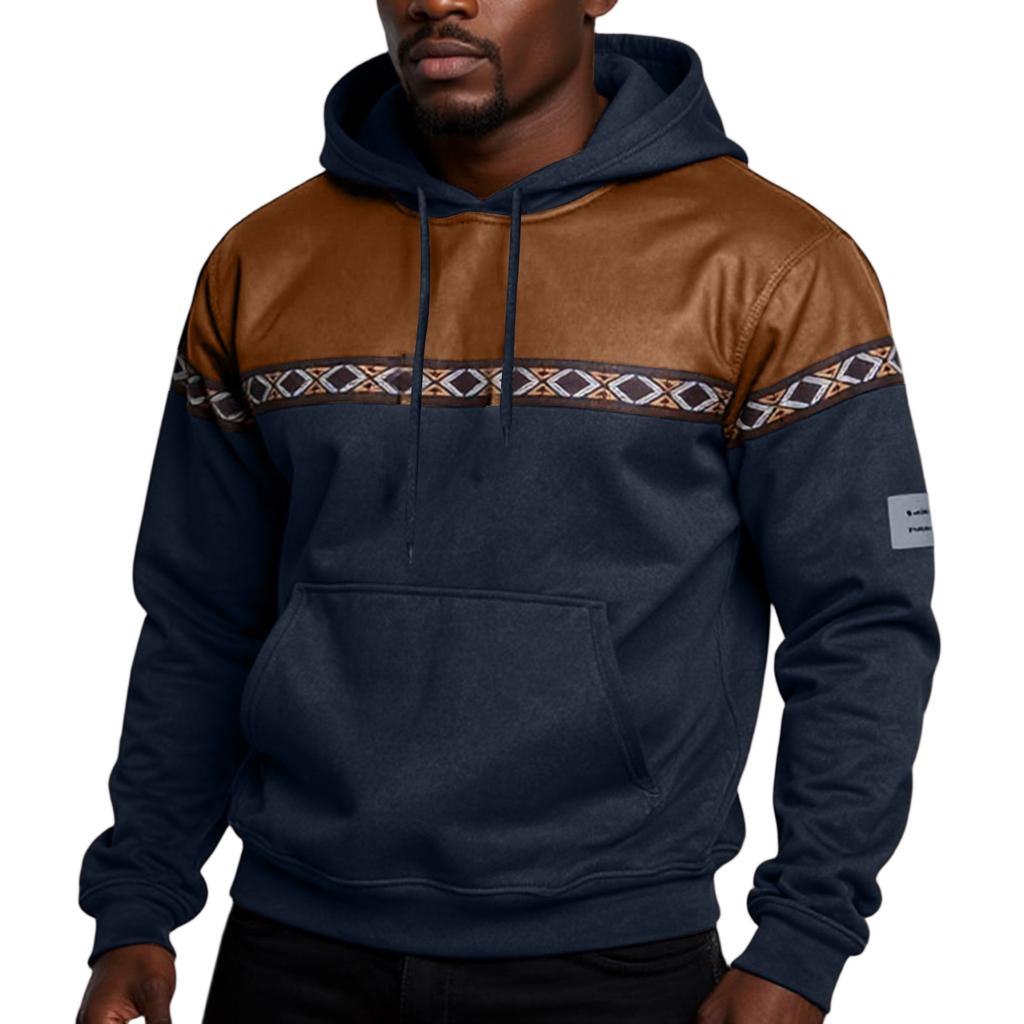 Men's Print Plush Warm Coat Fleece Sweater Casual Coat Pocket Sweater Winter Coat