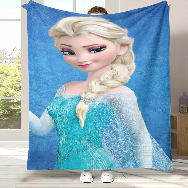 

Elsa Frozen Anna Princess Cartoon Girl Flannel Blanket,Ultra Soft Warm Plush Throw for Home Bedroom Bed Sofa Cover Office gift 75x90cm