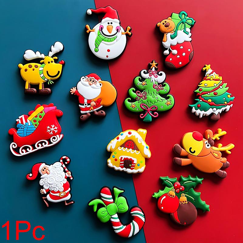 1PC Multi-element Aesthetic Christmas Atmosphere Cartoon Gift Refrigerator Sticker Storage Magnetic Cute PVC