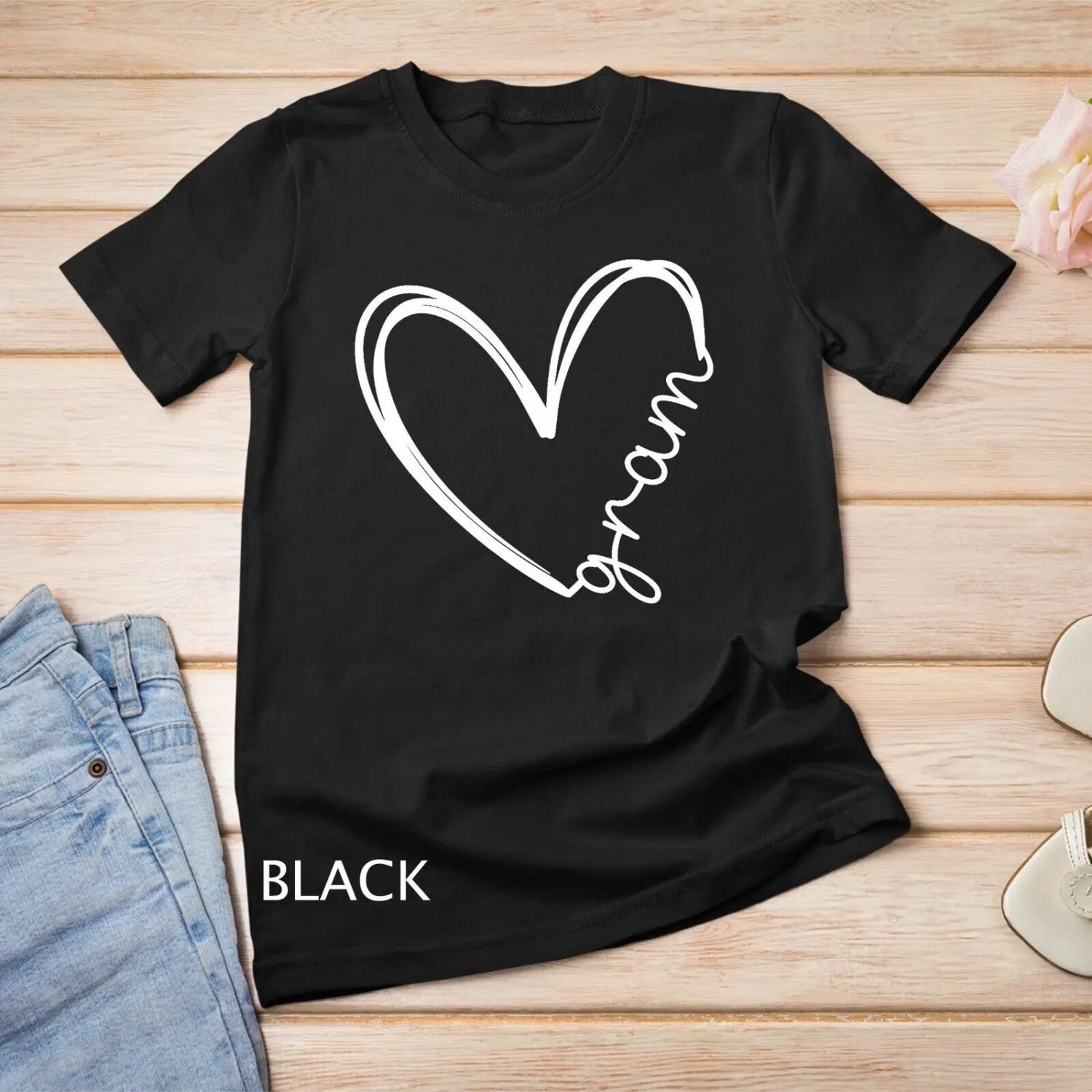Funny Gram Heart for Grandma Mother Day Women T Shirt S