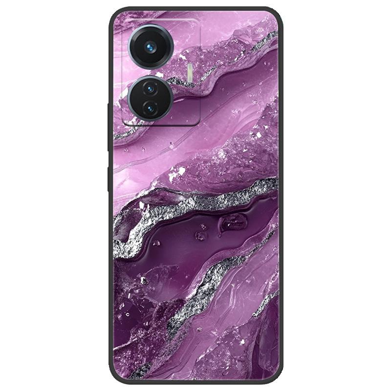 For Vivo T1 4G Y55 4G iQOO Z6 44 W V2153 Case Marble Soft Matte Silicone Back Cover For Vivo T1 44W Full Coverage Phone Shell