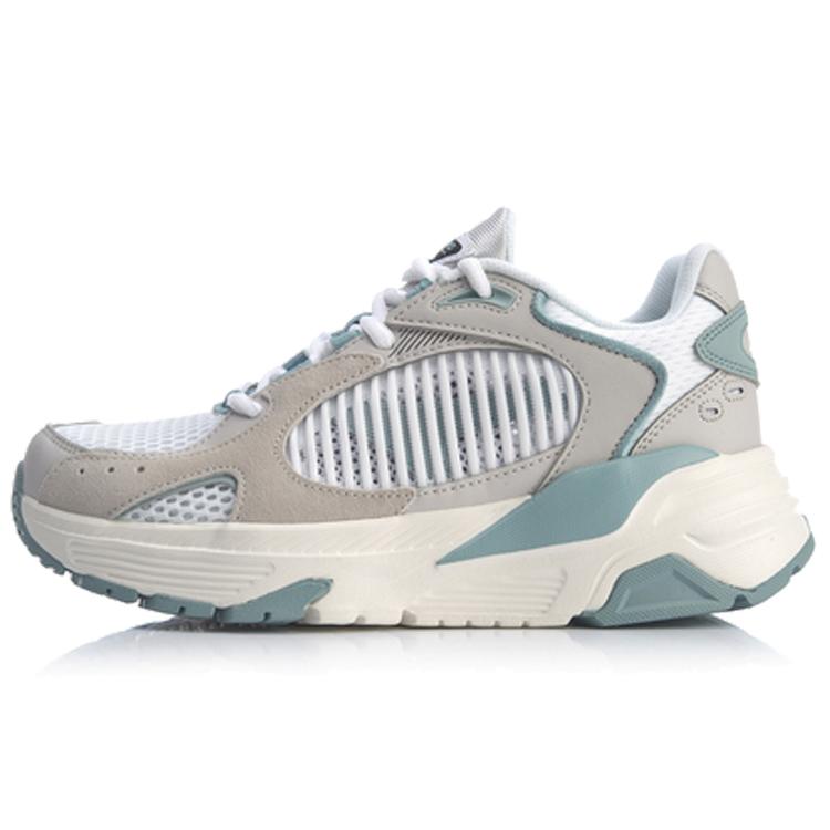 New LiNing Breathable Low Top Casual Shoes Women's Light Gray Green AGCQ062-3