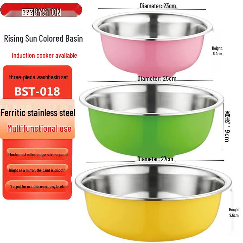 Baishide 3-Piece Multifunctional Stainless Steel Kitchen Basin Set