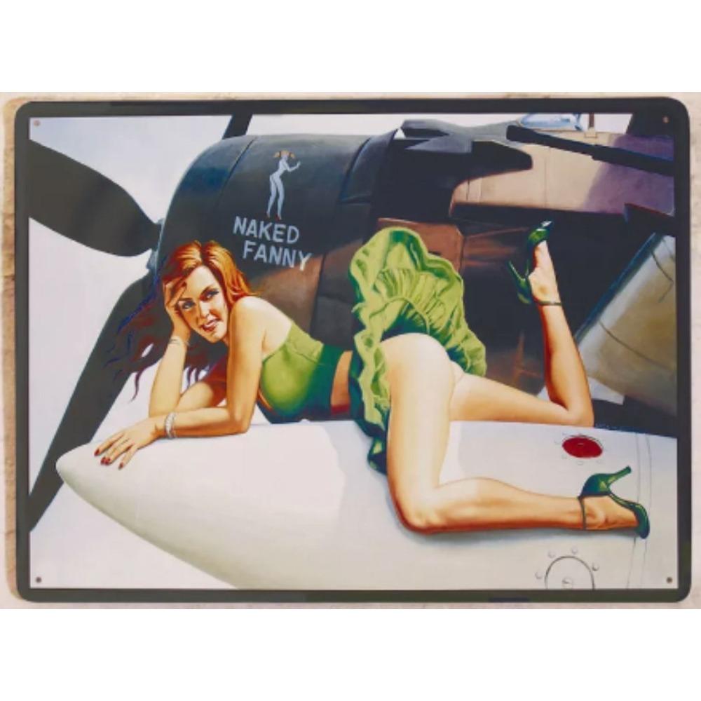 

Жестяная пин-ап девушка и машина, 20х30 см