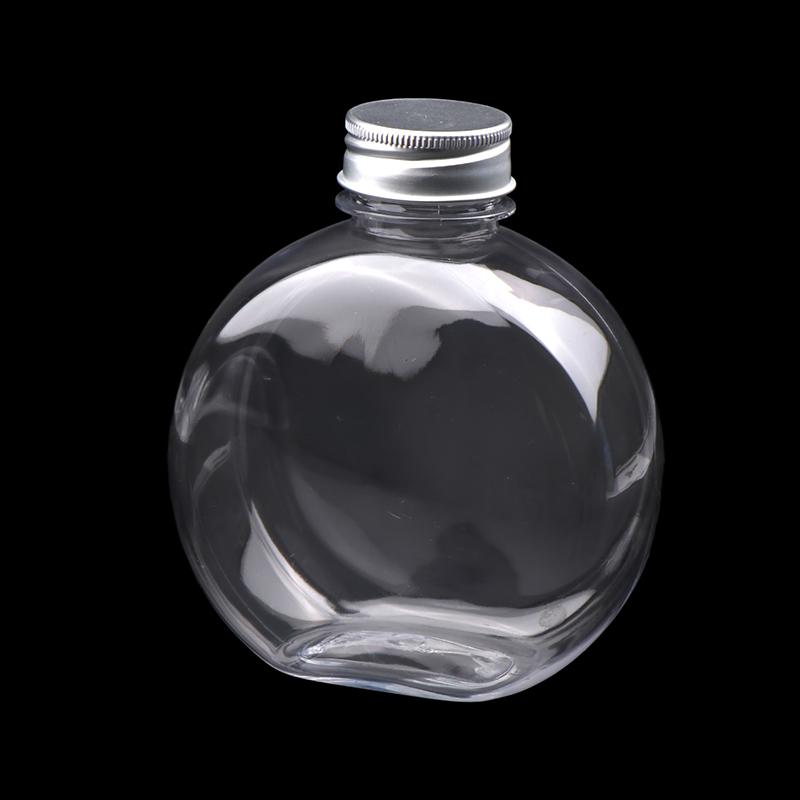320/500Ml Flat Round Water Bottle Clear Milk Tea Coffee Bottle Drinking Bottles Portable Pet Juice Drink Bottle