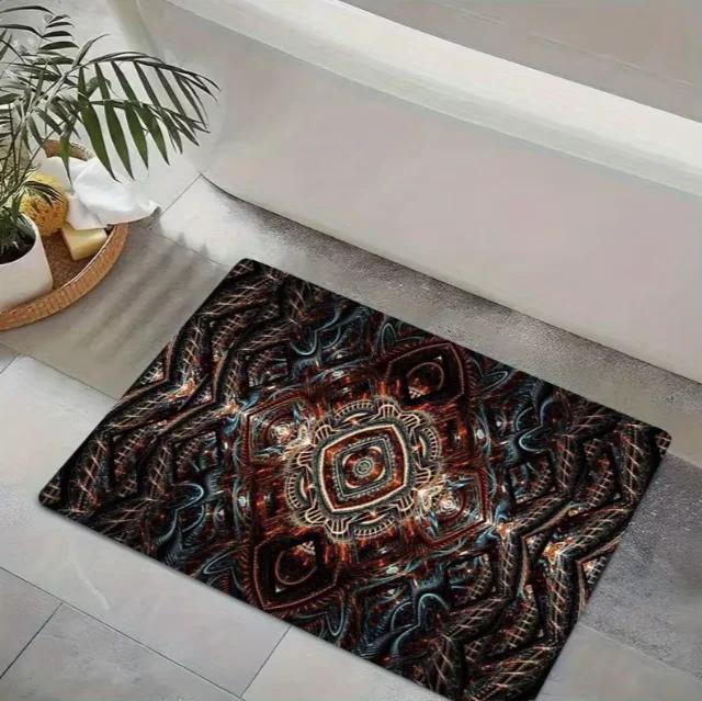 Mysteriöse Augenmuster Anti-Rutsch-Fußmatte mit Blau-Gold-Augen-Design Geeignet für Innen- und Außenbereich Badezimmer Ferienhaus Dekoration