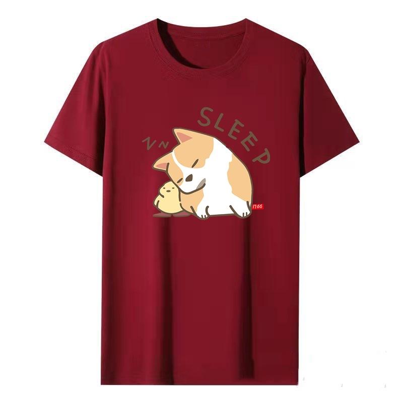 Summer Cartoon Printing Short-sleeved T-shirt Men And Women Couples Loose Loose Shirt Tops Aesthetic Clothing Summer Tops
