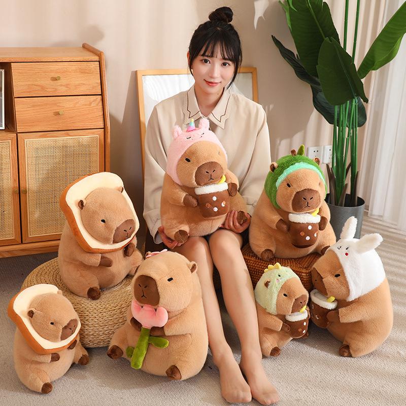 Cute transformation kapibara doll capybara cub plush toy children's birthday gift water guinea pig doll