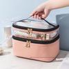 Aylashine Large Capacity Multifunctional Travel Cosmetic Bag with Brush Storage and Wash Makeup Organizer Bag Solid for Travel and Business Trips Pink