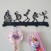 Black Decorative Hanging Home Decor Wall Mounted Cat Shaped Hook Key Holder Key Hook Wall Hook