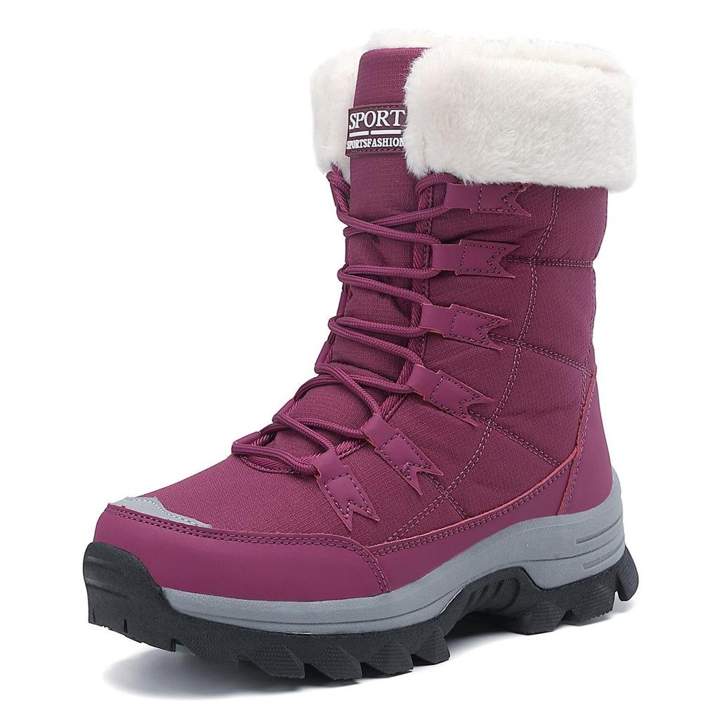 Women's Fleece-Lined High-Top Snow Boots - Warm, Thick, Plus Size Cotton Short Boots for Autumn/Winter Fashion