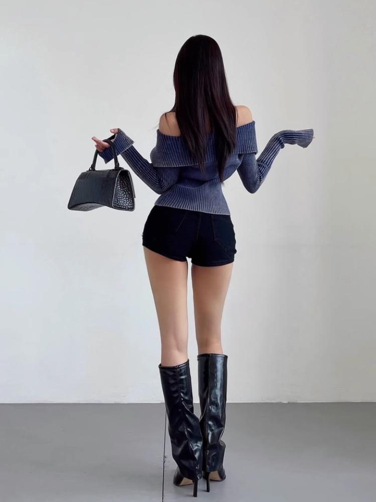 Y2k Schwarz Sexy Gothic Denim Shorts Frauen Dünne High Street Low Waist Sommer Streetwear Chic Punk Style Fashion Damen