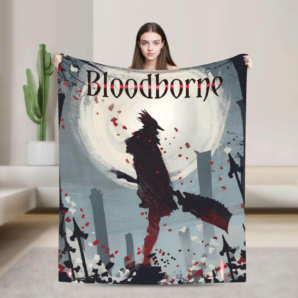 Bloodborne Dark Souls Decke Warm Weich Bedruckte Plüschdecke für Mädchen Jungen Sofa Stuhl Flanell Tagesdecke Bettbezug