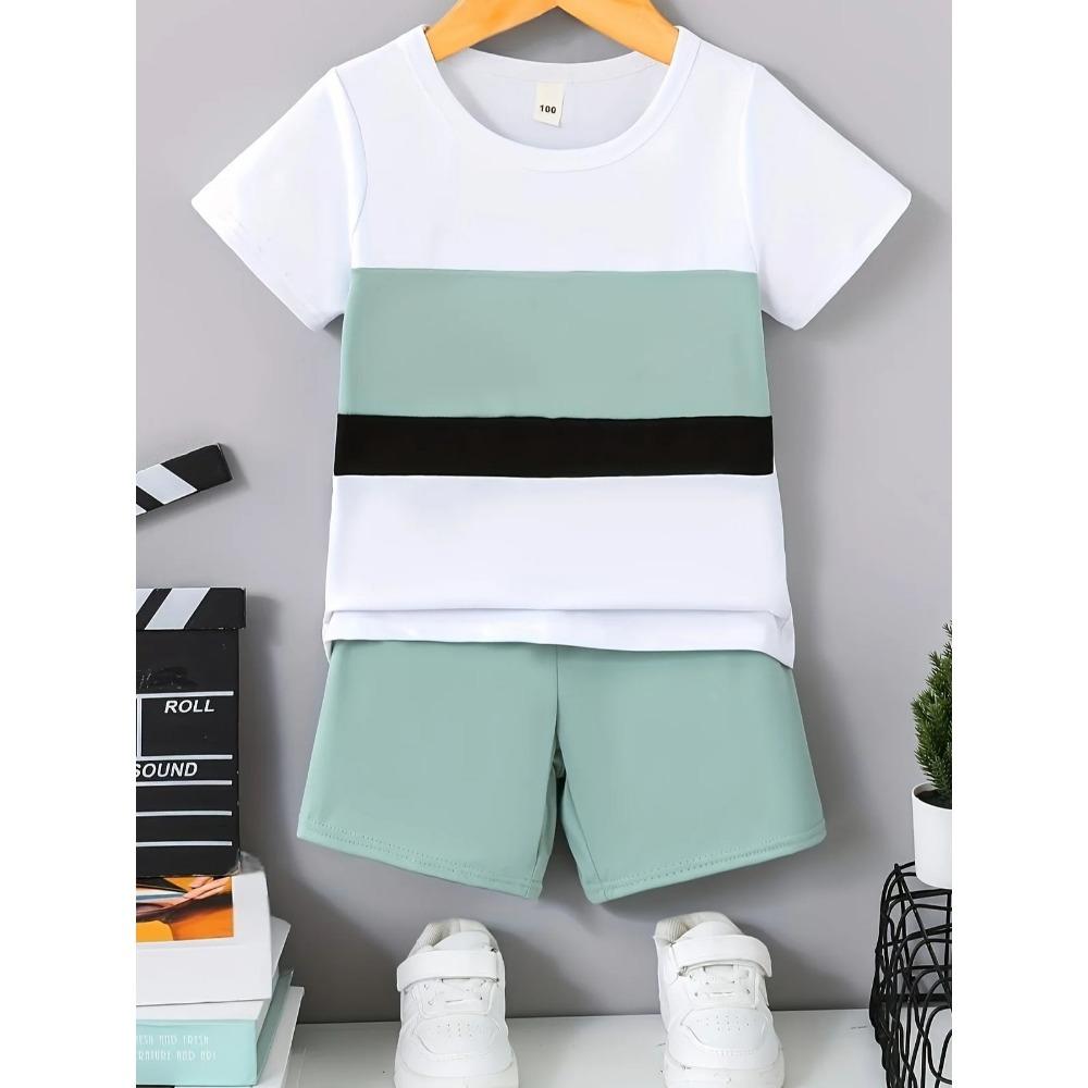 Boys fashionable short sleeved shorts set 150