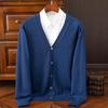 Men's Classic V-Neck Single-Breasted Korean-Style Loose Knit Cardigan Sweater