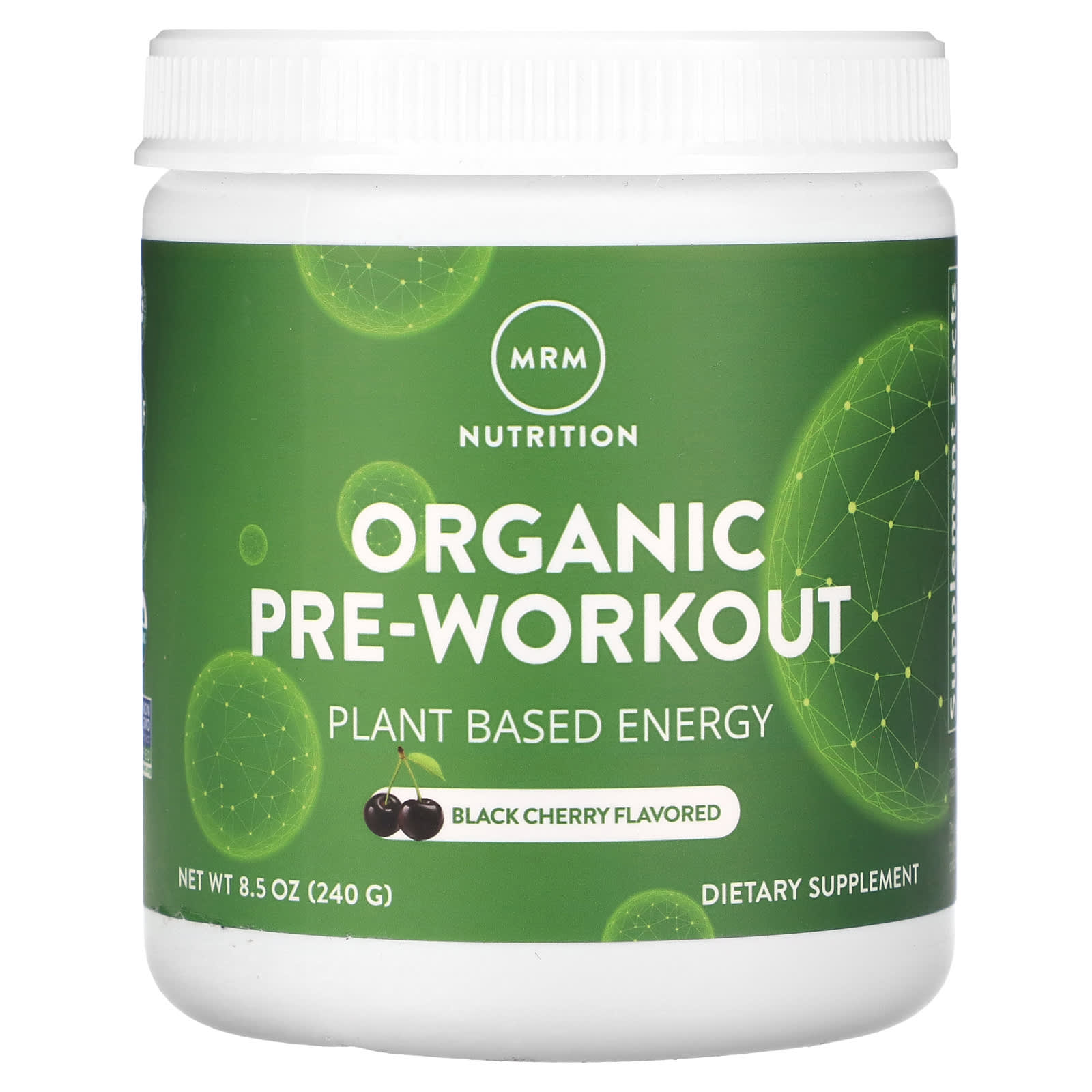 

Pre Workout Organic, Black Cherry, 240G(8.5Oz)