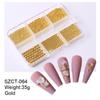 6Gird/Box 0.8-3mm Mini Steel Ball Nail Caviars Alloy Charm Nail Art Rhinestones Jewelry Micro Stainless Beads Stud DIY Nail Tool
