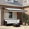 Retractable Awning Light Grey and White 300 X 250 Cm